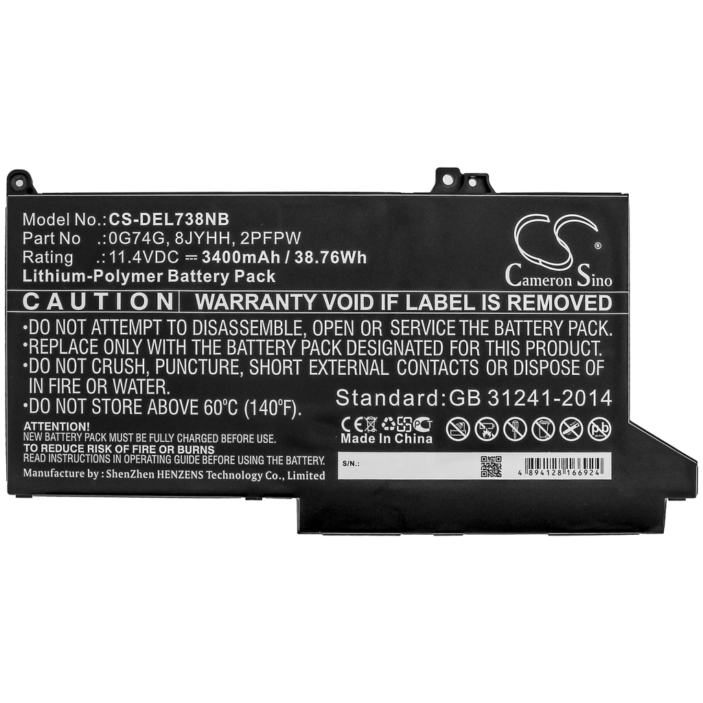 Batterier till bärbara datorer DELL Latitude 12 7480