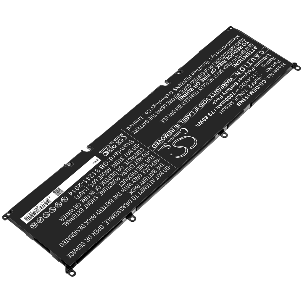 Batterier Ersätter Alienware M17 R3 P45E