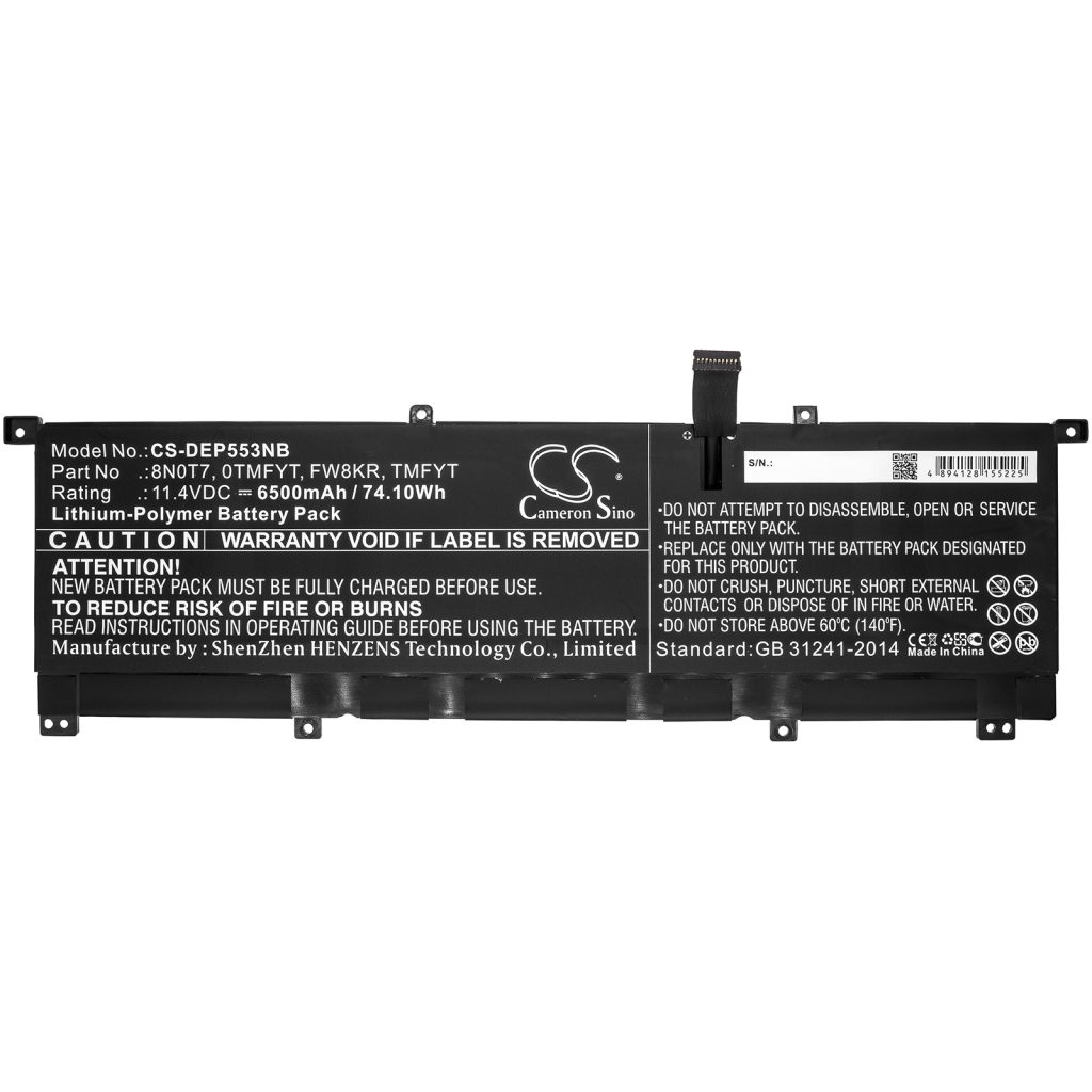 Batterier Ersätter XPS 15-9575-D2605TS