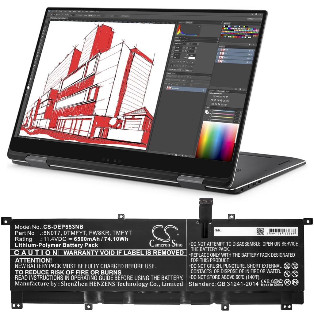 Batterier till bärbara datorer DELL CS-DEP553NB