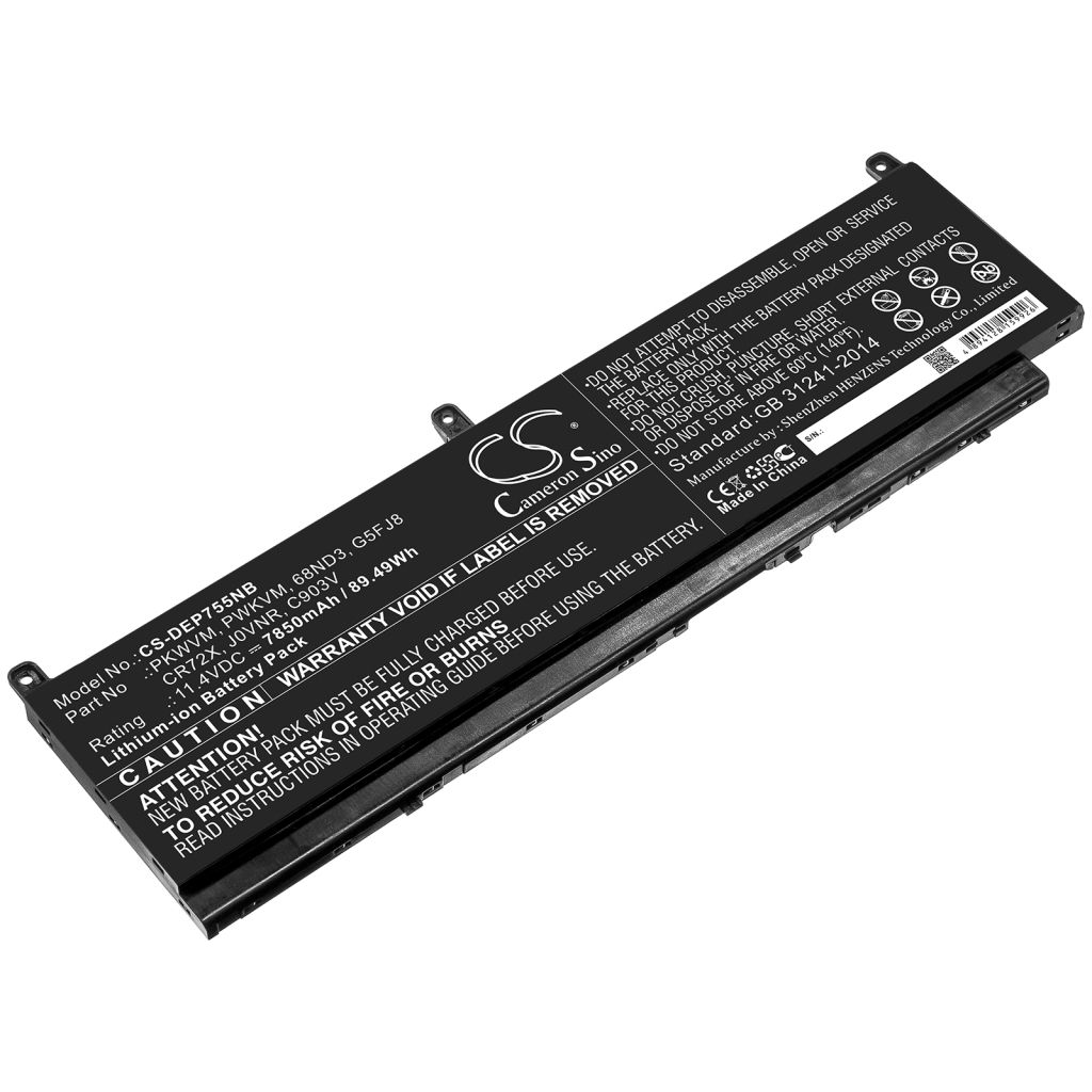 Batterier till bärbara datorer DELL CS-DEP755NB