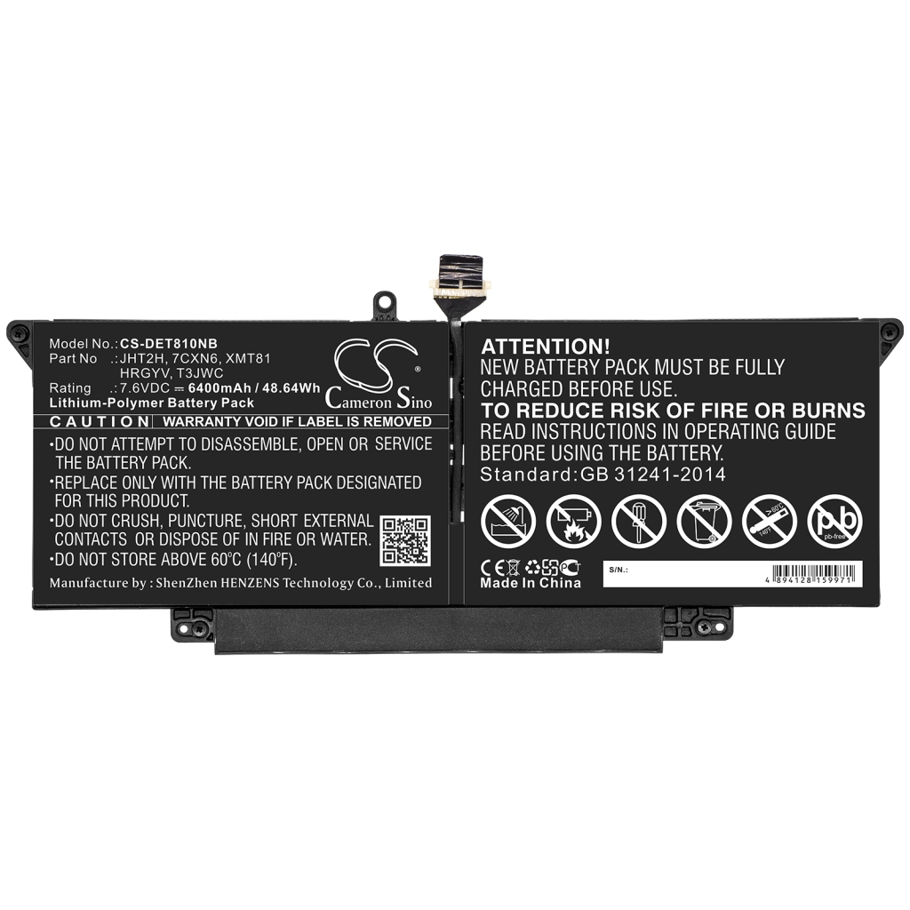 Batterier till bärbara datorer DELL CS-DET810NB