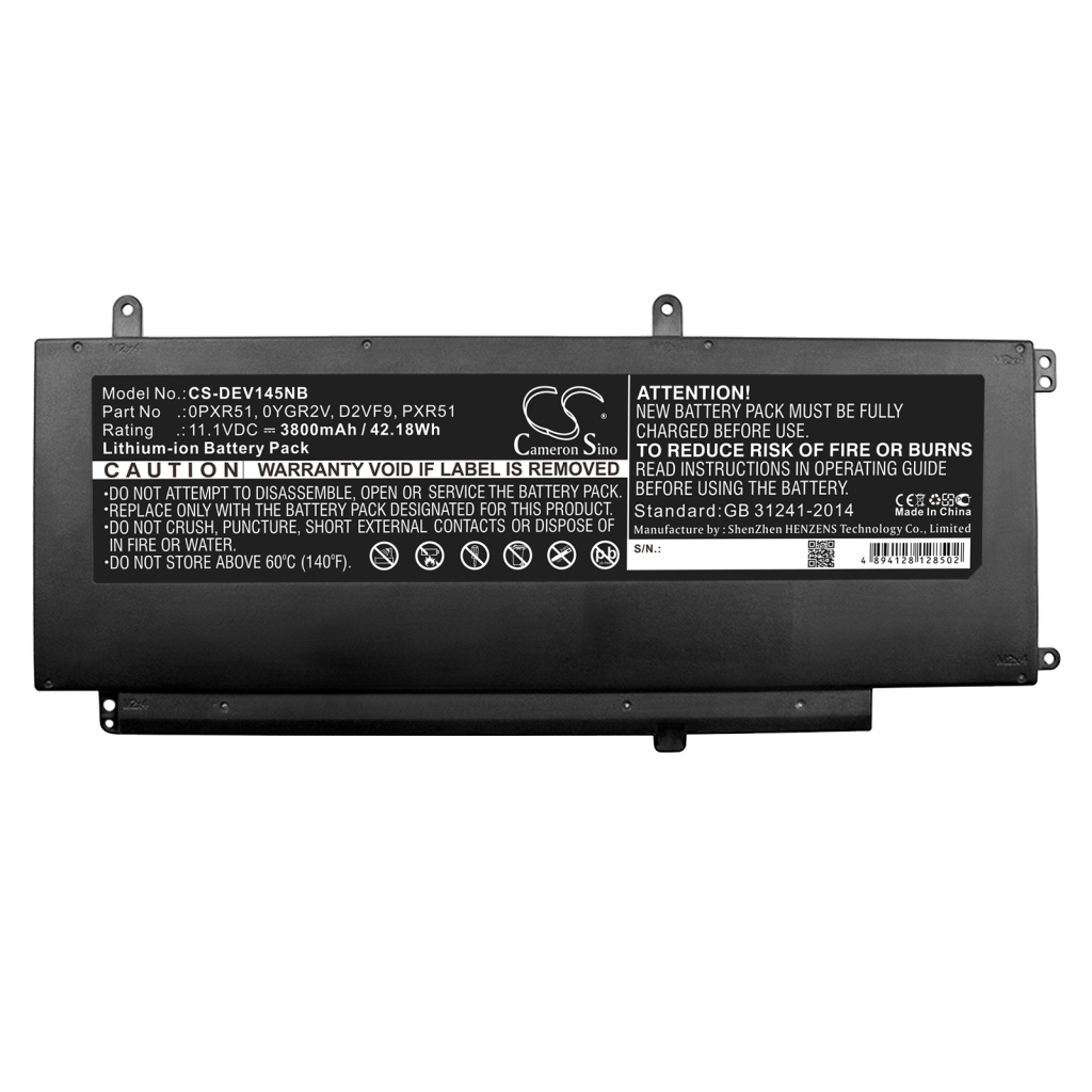 Batterier Ersätter Vostro 14-5459D-1848G