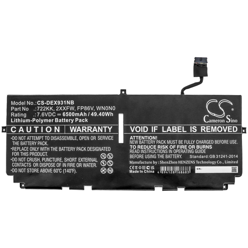 Notebook battery DELL XPS 13 9310