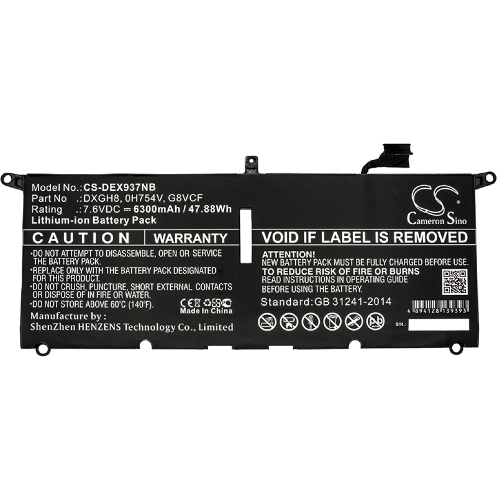 Batterier Ersätter XPS 13-9370-D2905G