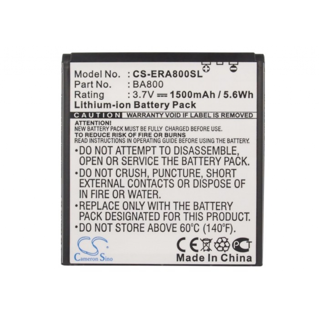 Batterier till mobiltelefoner Sony Ericsson CS-ERA800SL