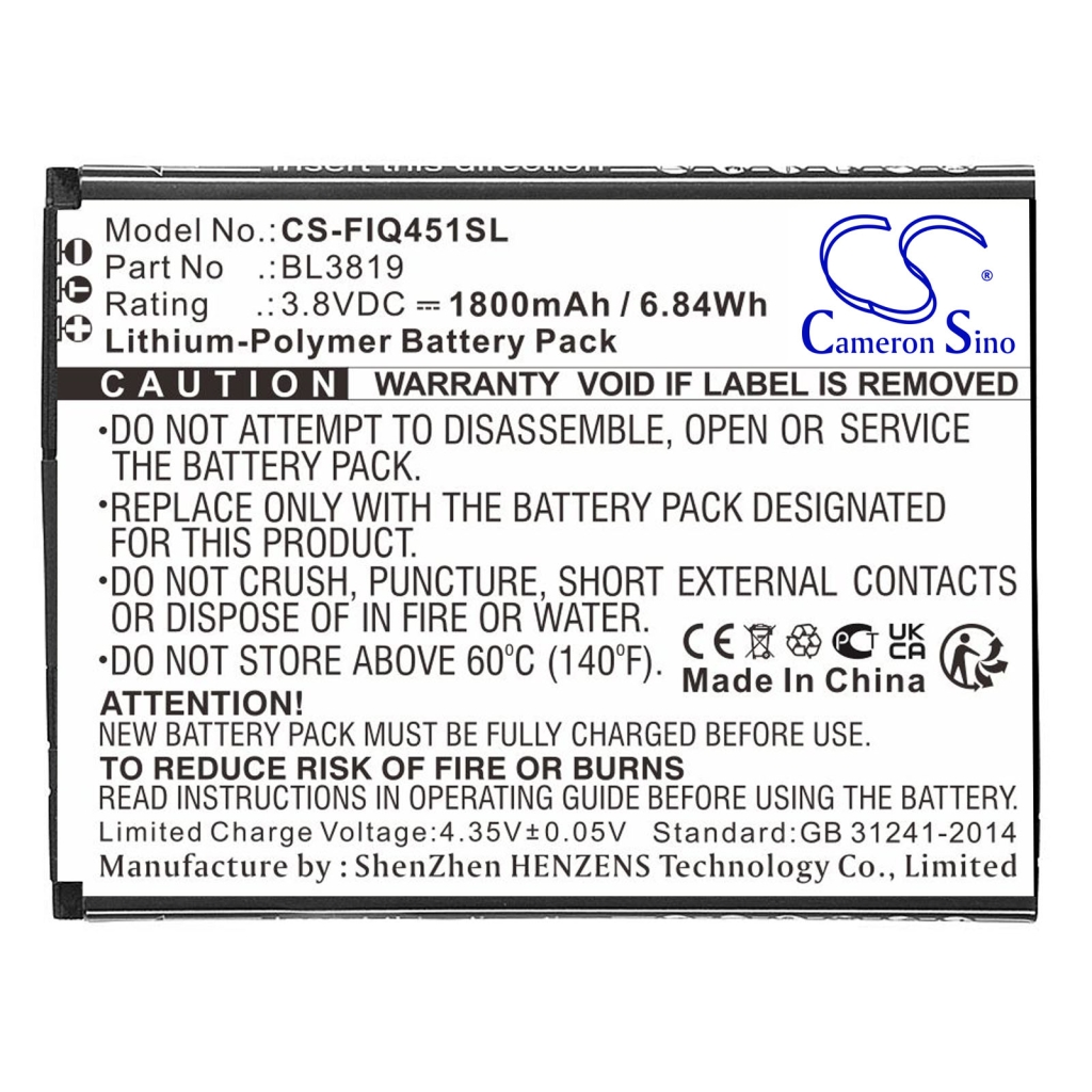 Batterier till mobiltelefoner Fly CS-FIQ451SL