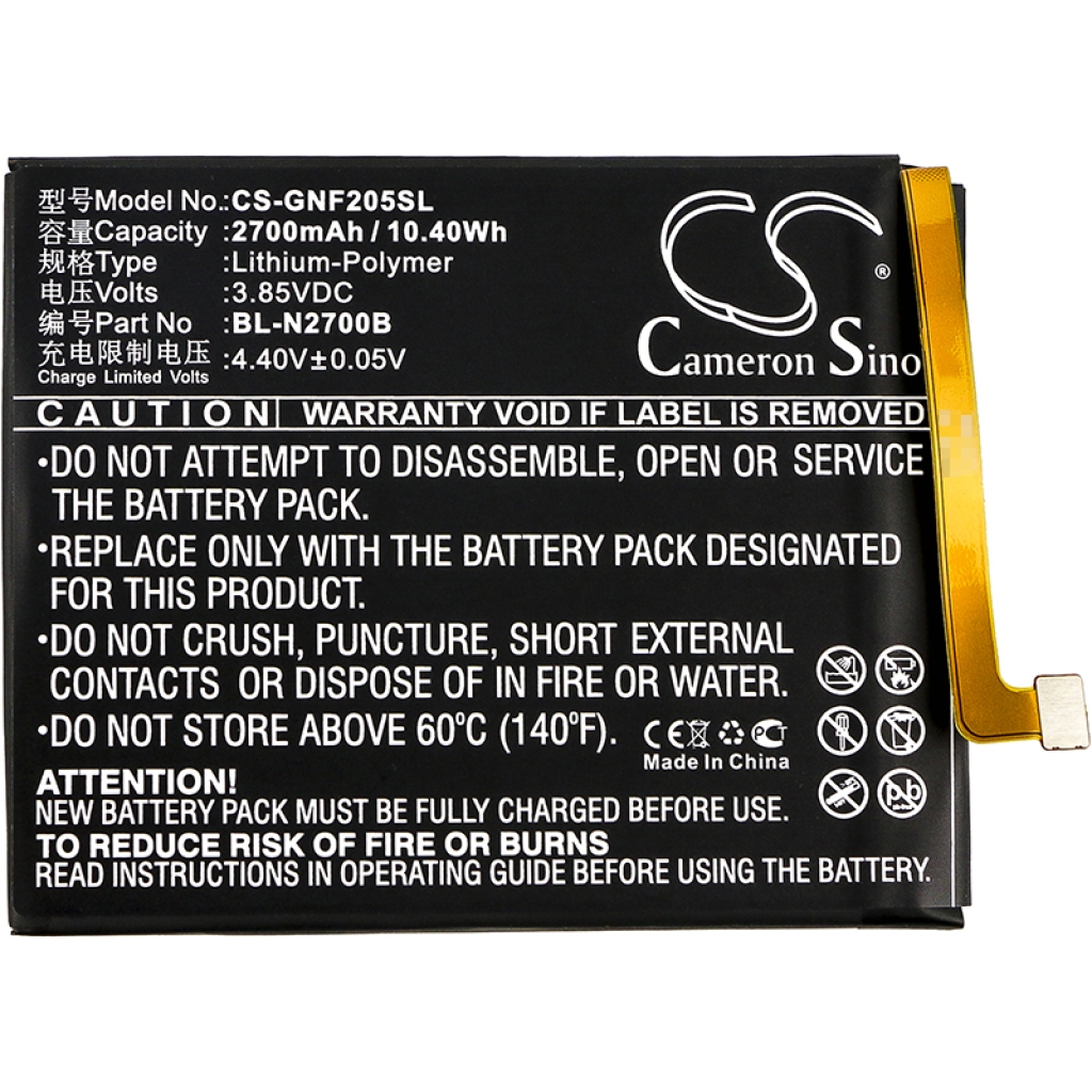 Batterier till mobiltelefoner GIONEE CS-GNF205SL