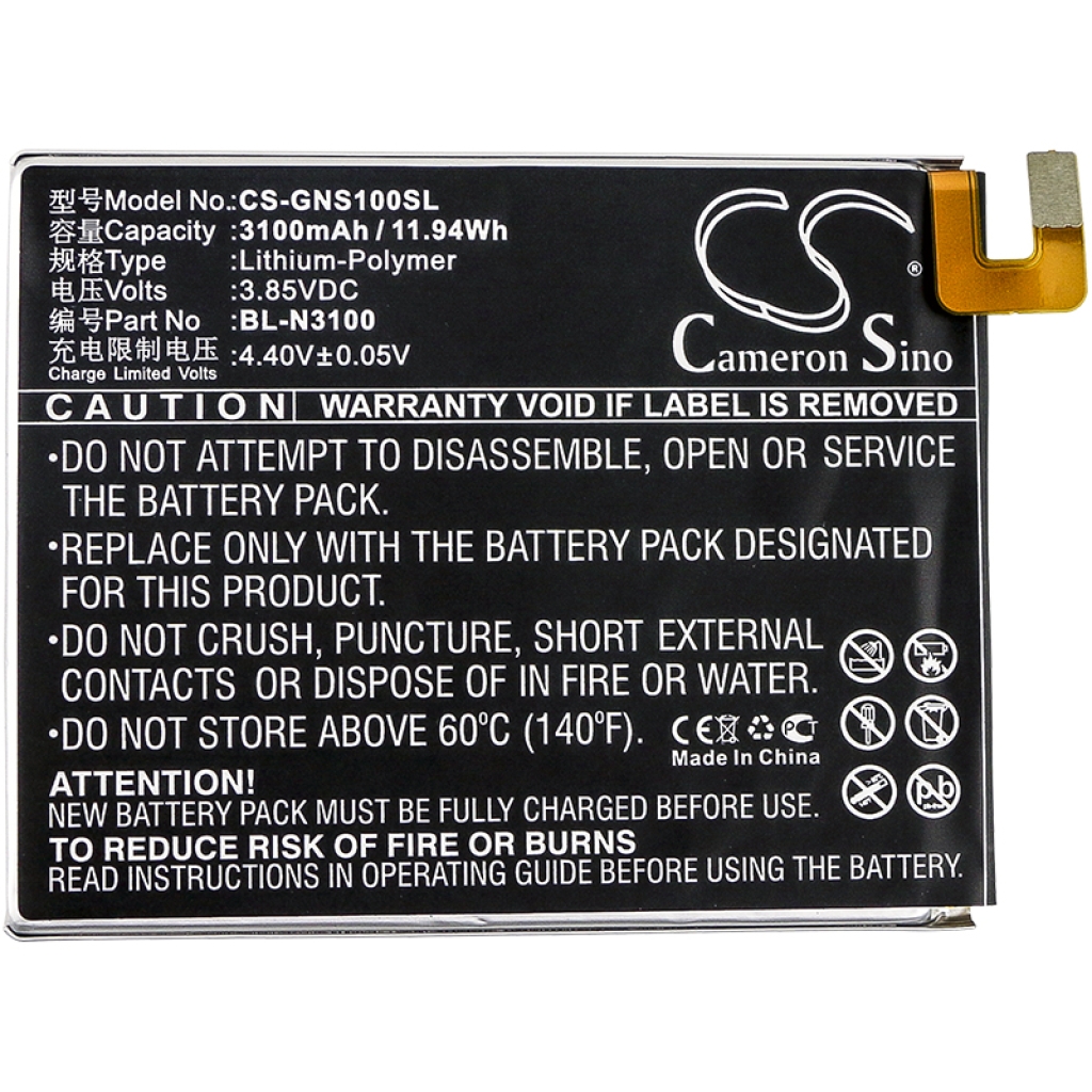 Batterier till mobiltelefoner GIONEE CS-GNS100SL