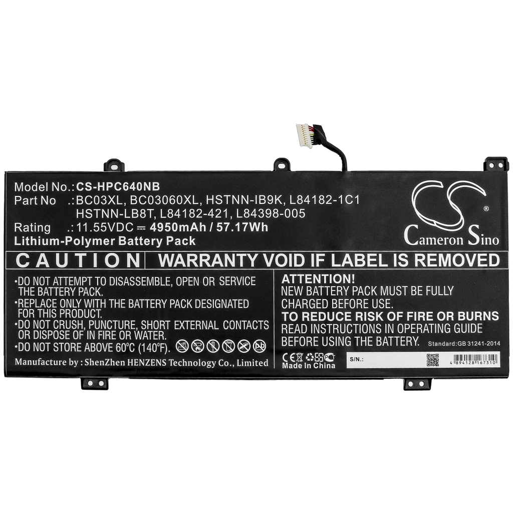 Battery Replaces BC03XL