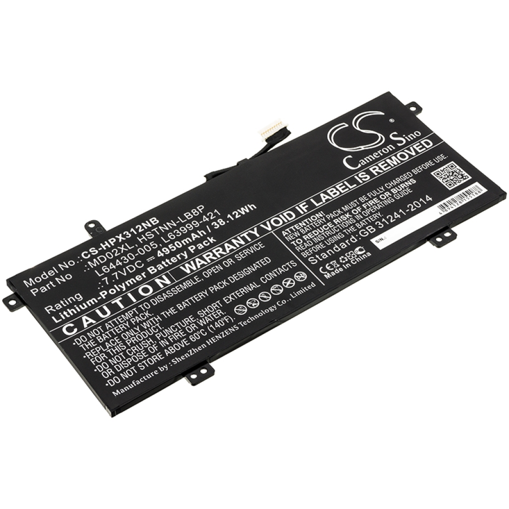 Batterier Ersätter Chromebook X360 12B-CA0008NF