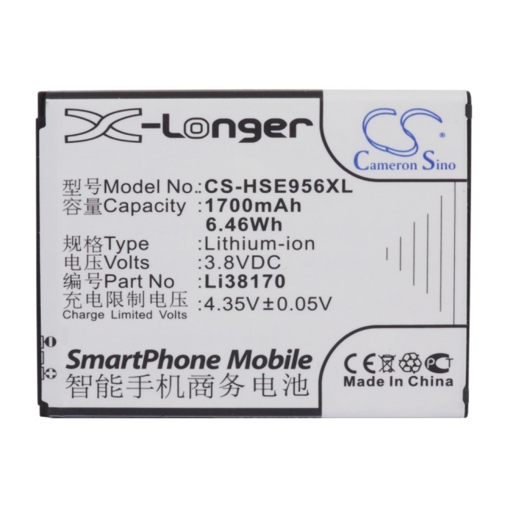 Compatible battery replacement for Hisense LI38170