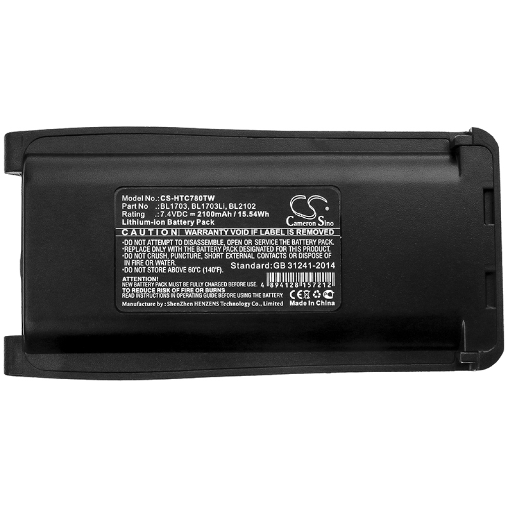 Batterier till radioapparater Hytera CS-HTC780TW