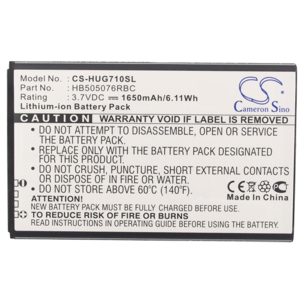 Compatible battery replacement for Huawei HB505076RBC