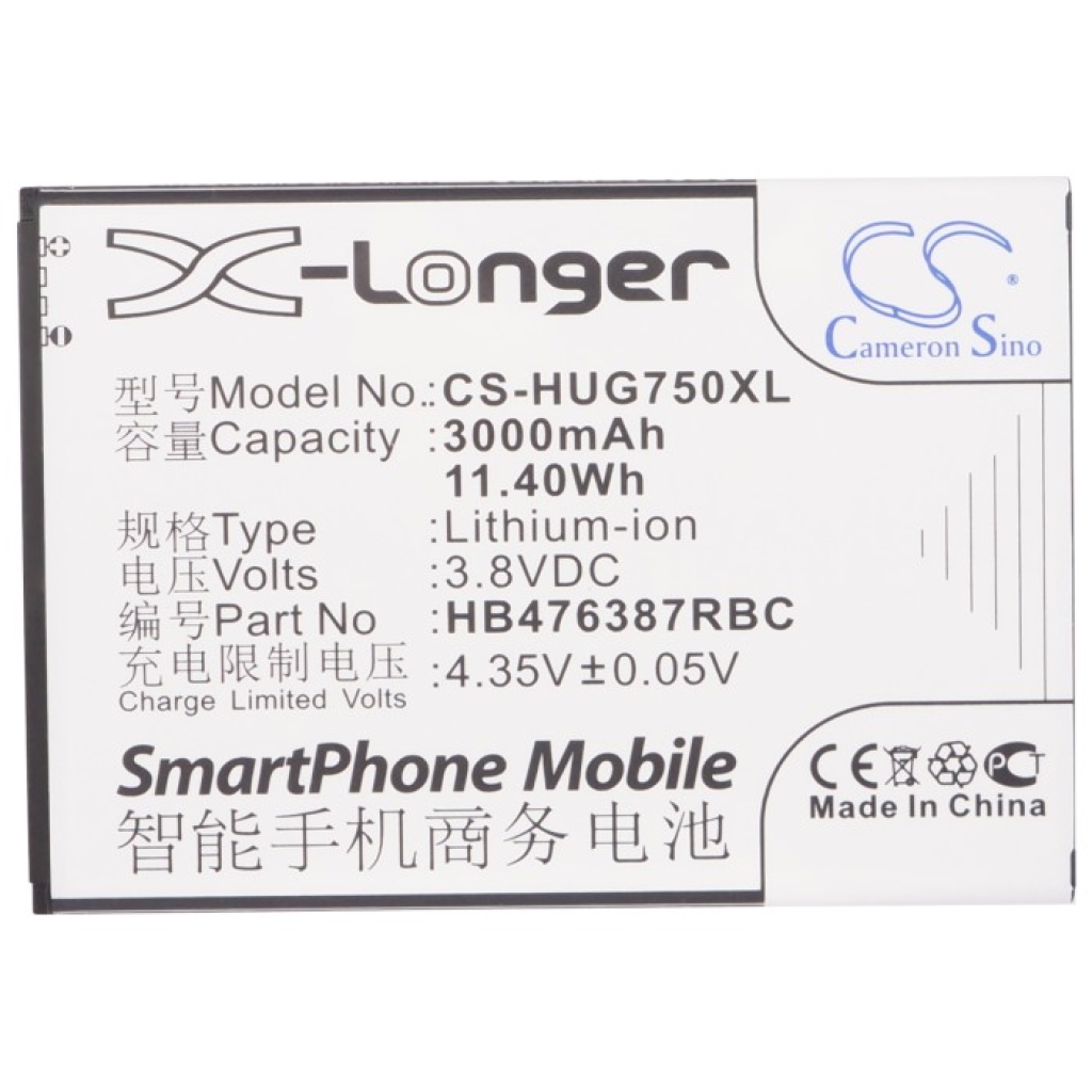 Compatible battery replacement for Huawei HB476387RBC