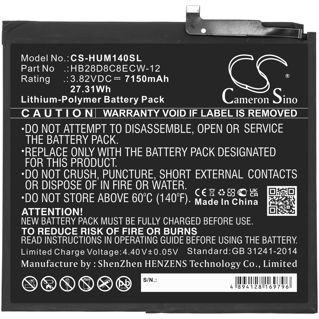Batterier Ersätter MatePad 10.4 2020