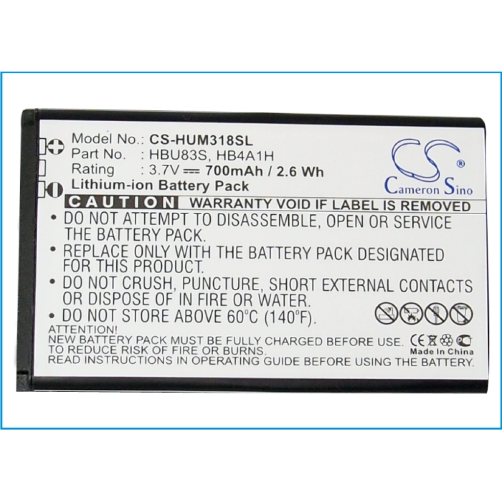 Batterier till mobiltelefoner MetroPCS CS-HUM318SL