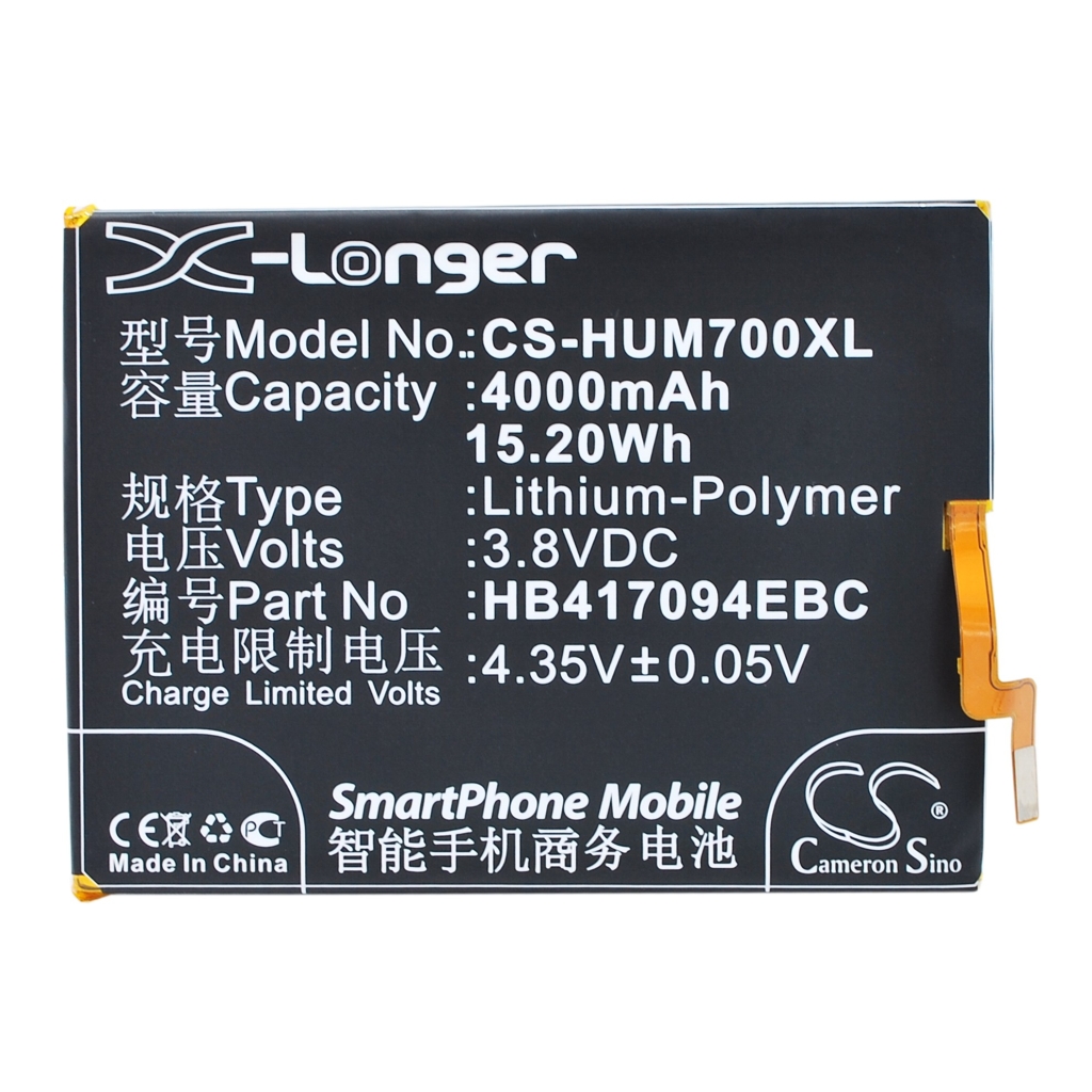 Compatible battery replacement for Huawei HB417094EBC