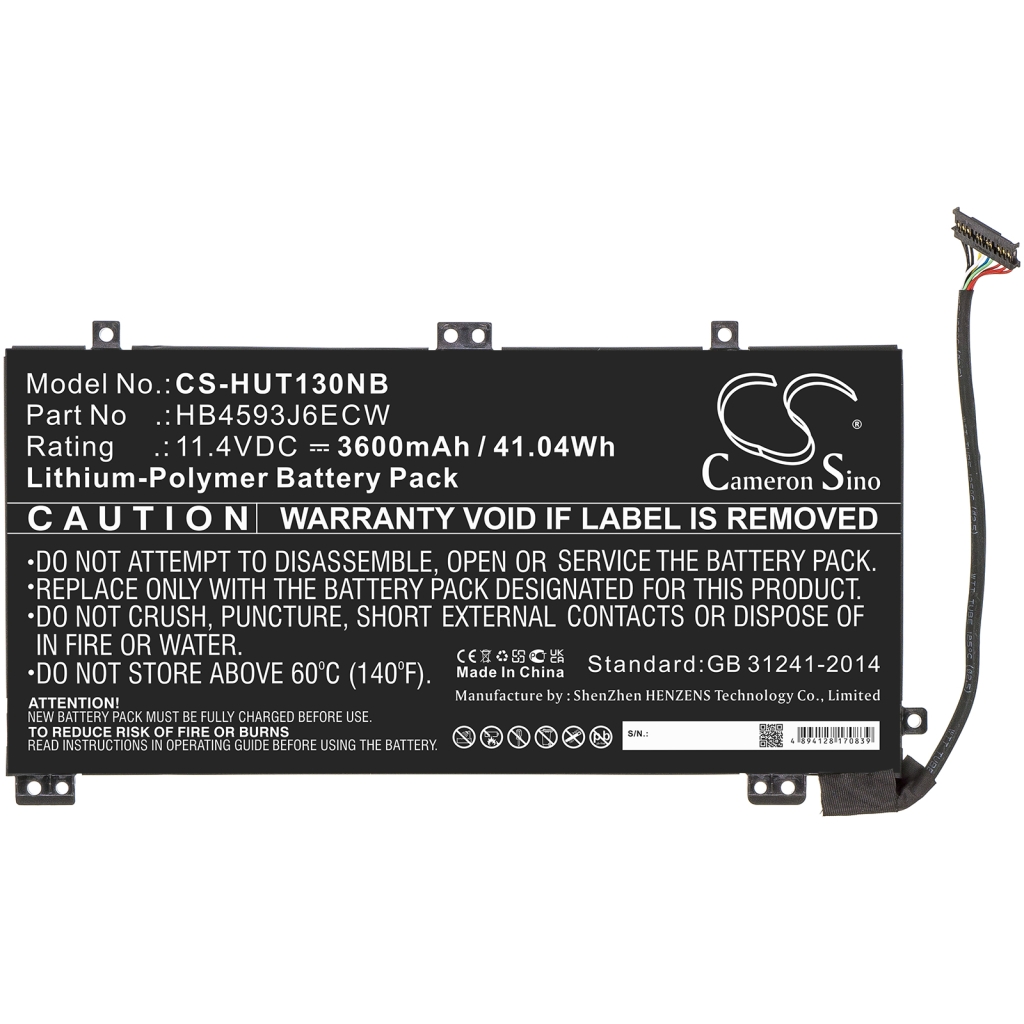 Batterier Ersätter HB4593J6ECW