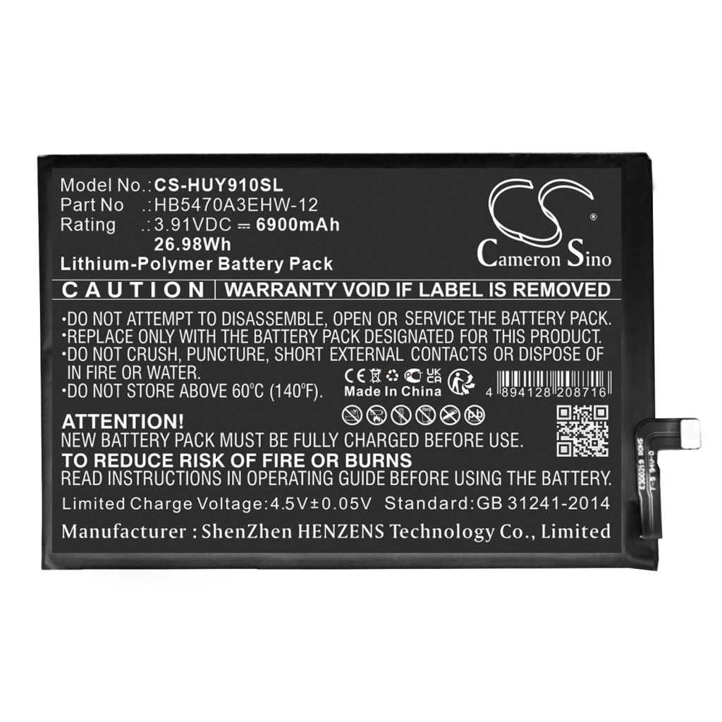 Batterier till mobiltelefoner Huawei CS-HUY910SL