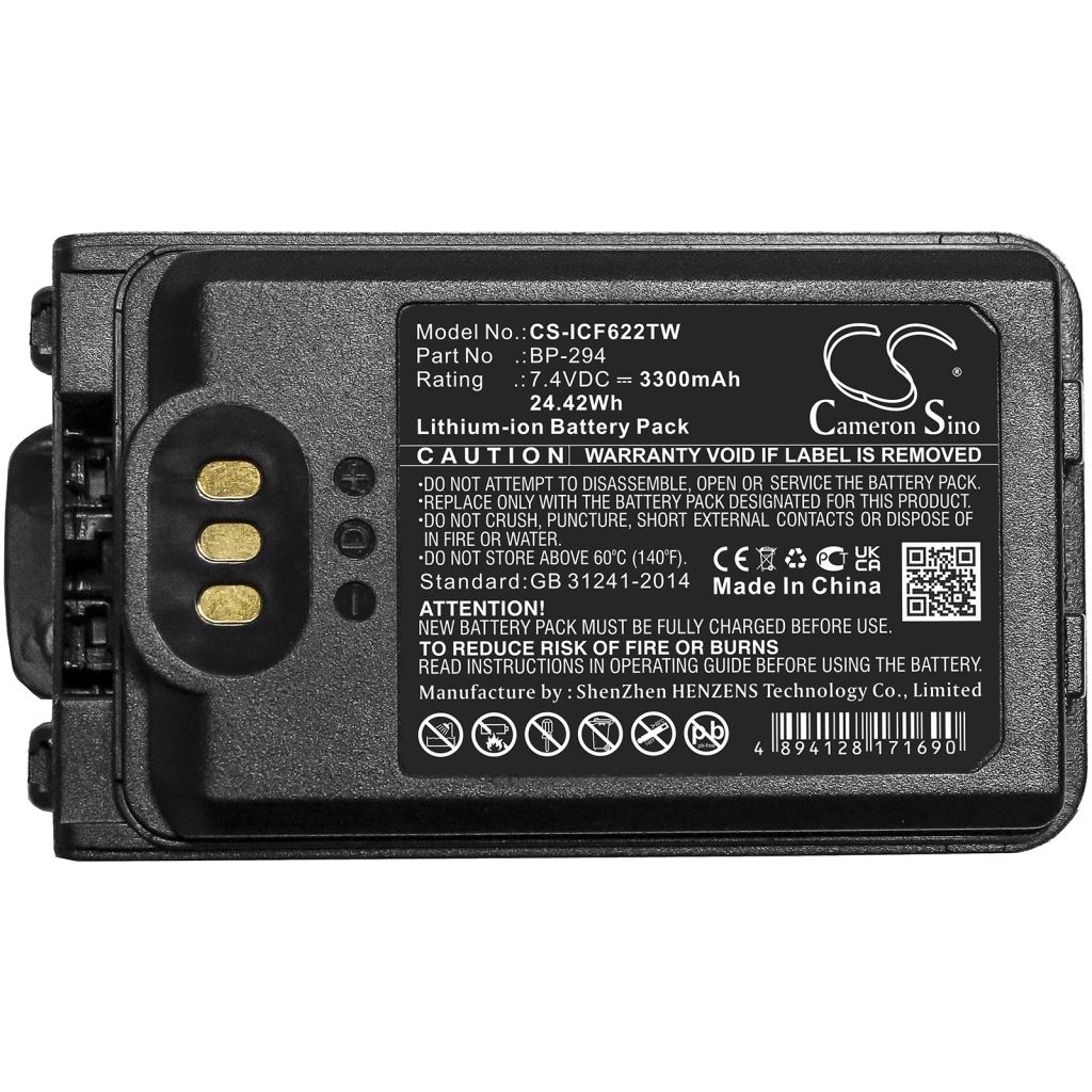 Batterier till radioapparater Icom CS-ICF622TW