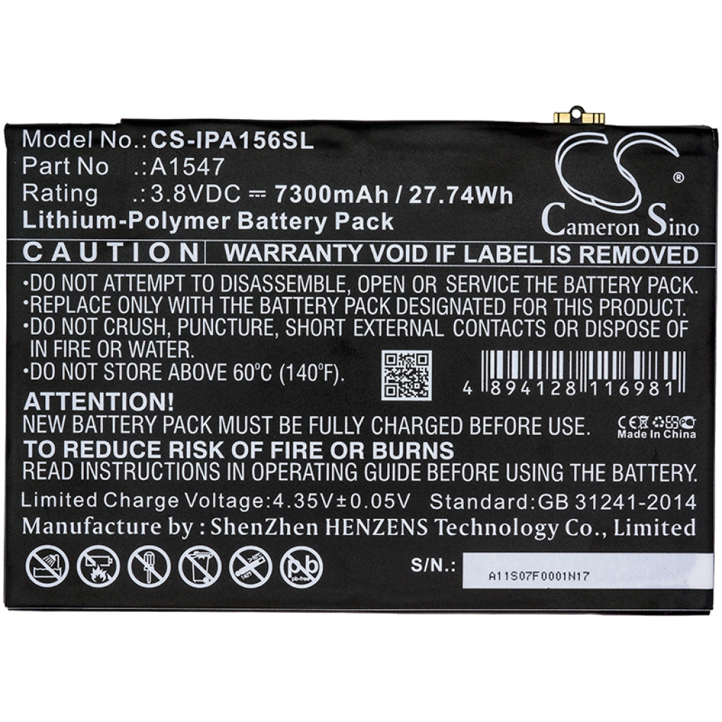 Compatible battery replacement for Apple A1547