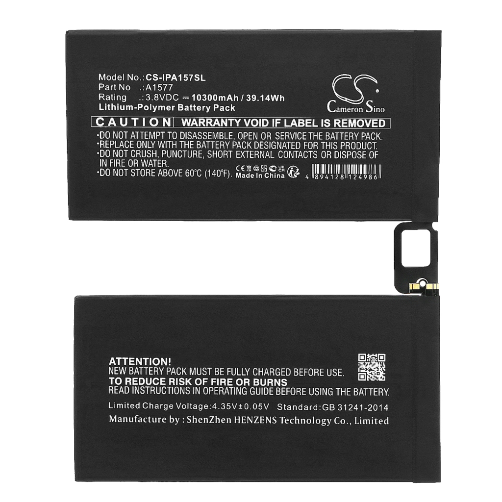 Batterier för surfplattor Apple CS-IPA157SL