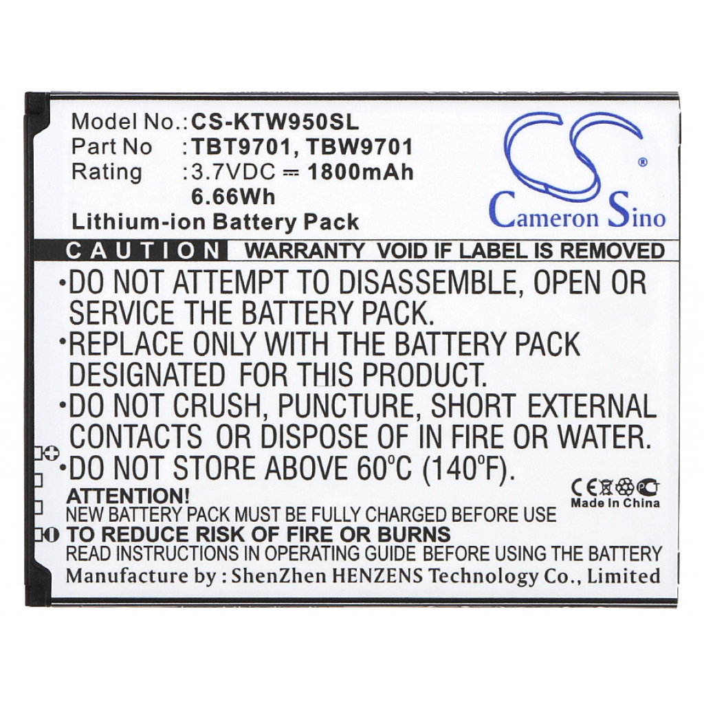 Batterier Ersätter TBW9701