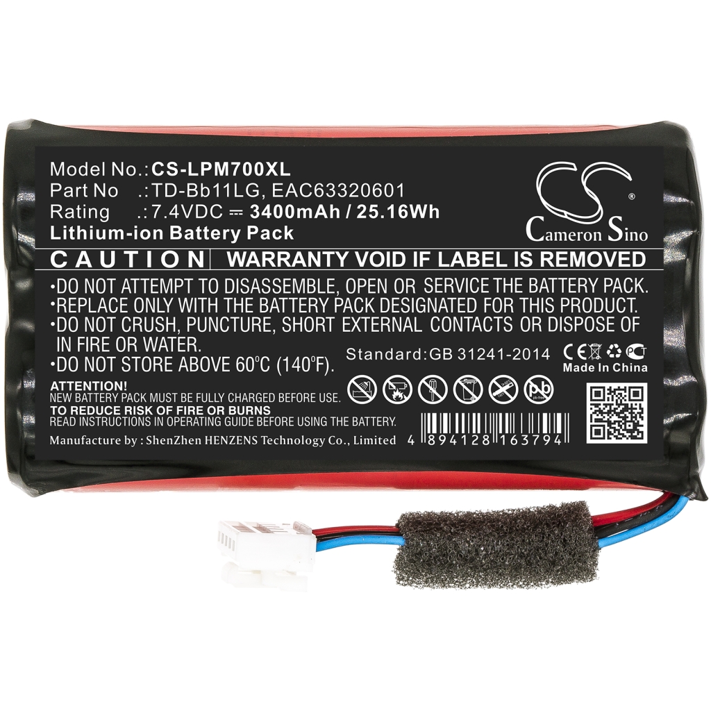 Batterier till högtalare Lg CS-LPM700XL