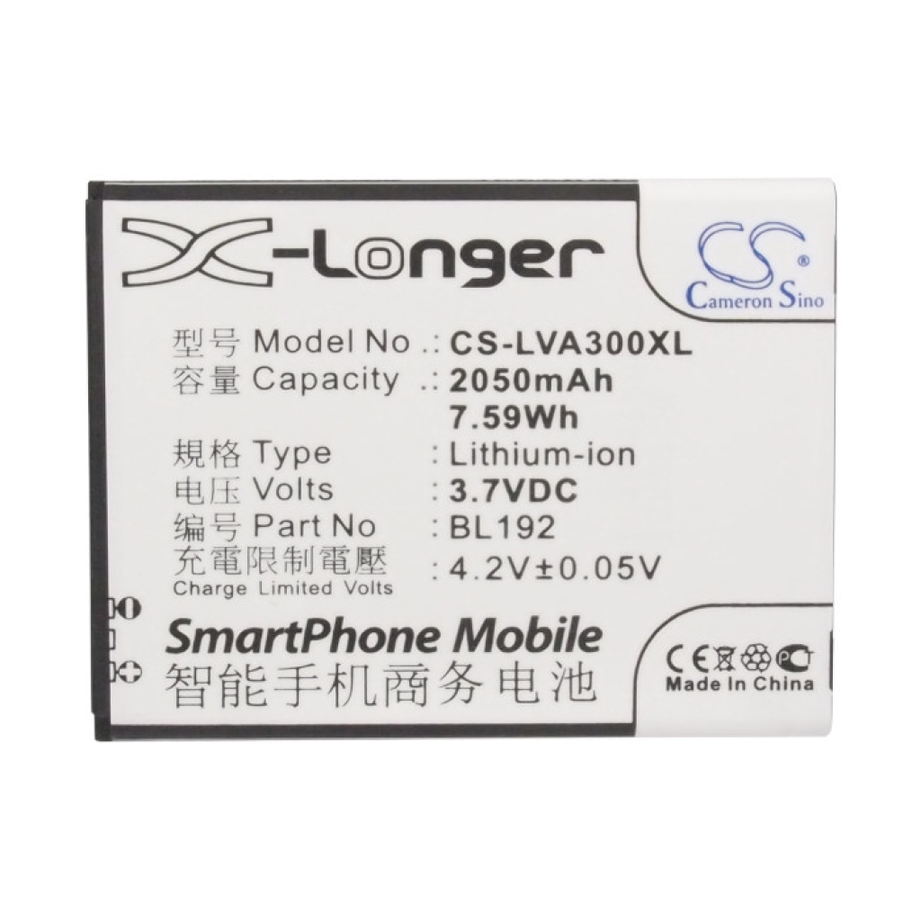 Batterier till mobiltelefoner Lenovo CS-LVA300XL