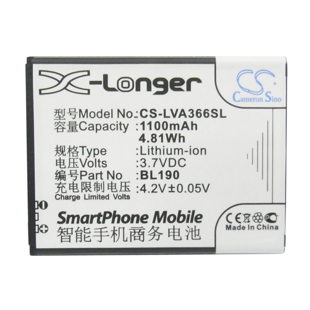 Batterier till mobiltelefoner Lenovo CS-LVA366SL