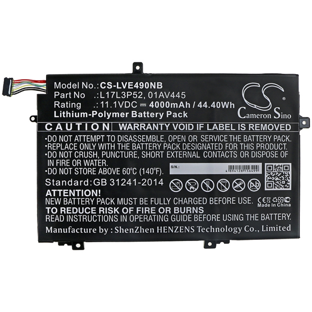 Batterier Ersätter ThinkPad E490 20N8003ACD