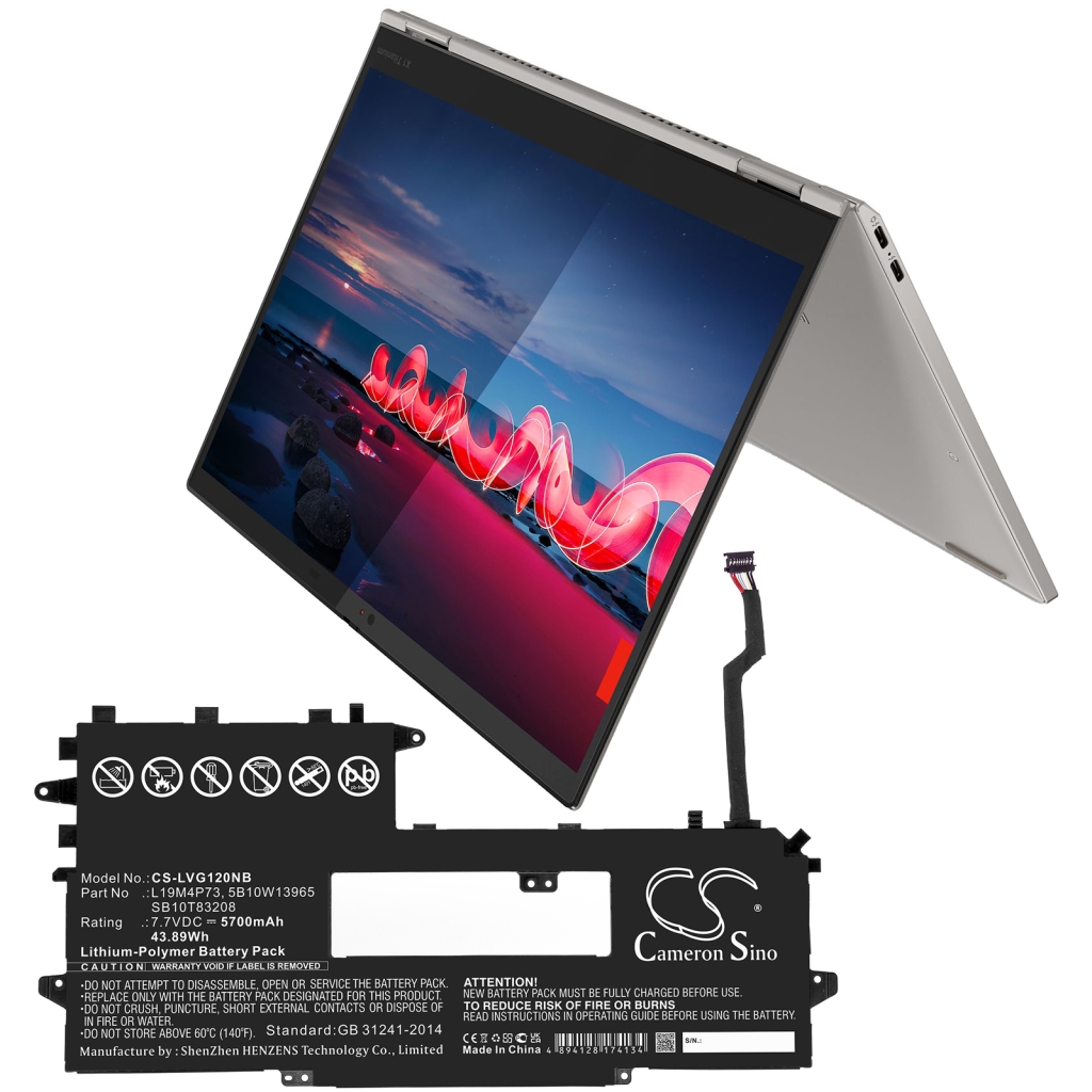 Batterier Ersätter ThinkPad X1 Titanium Yoga G1-20QA0030GE