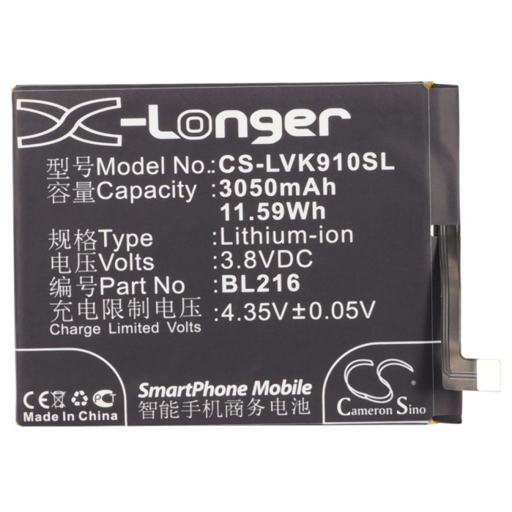 Batterier till mobiltelefoner Lenovo CS-LVK910SL