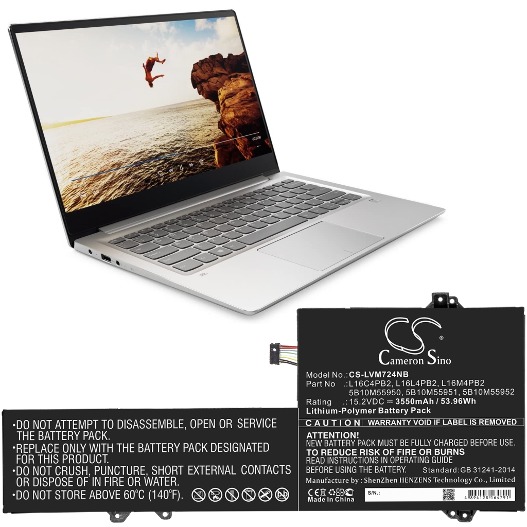 Batterier Ersätter IdeaPad 720s-14IKB(80XC001GKR)