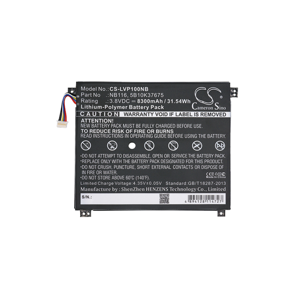 Batterier Ersätter IdeaPad 100S-11IBY(80R200DHGE)