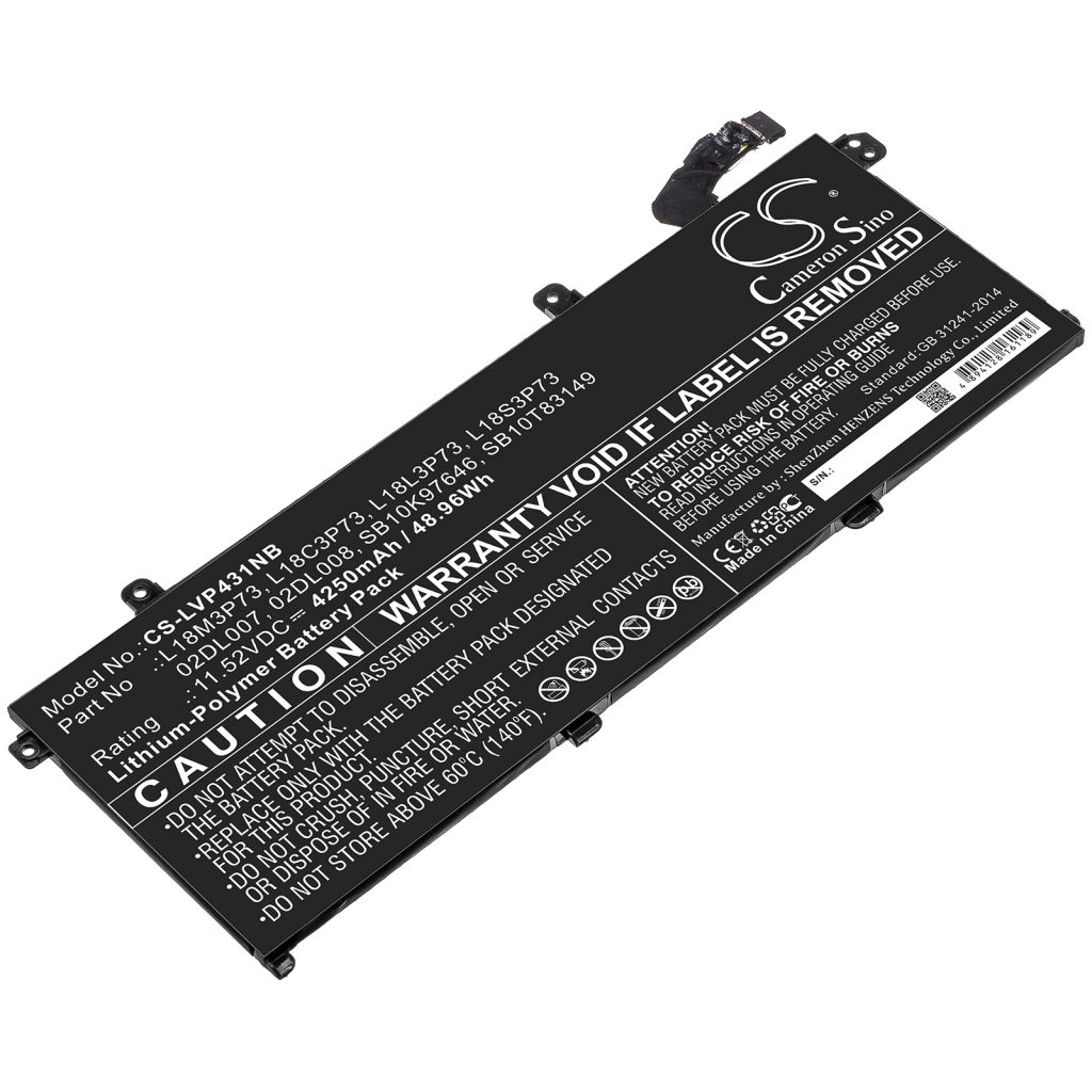 Batterier Ersätter ThinkPad T490 20N2001ECD