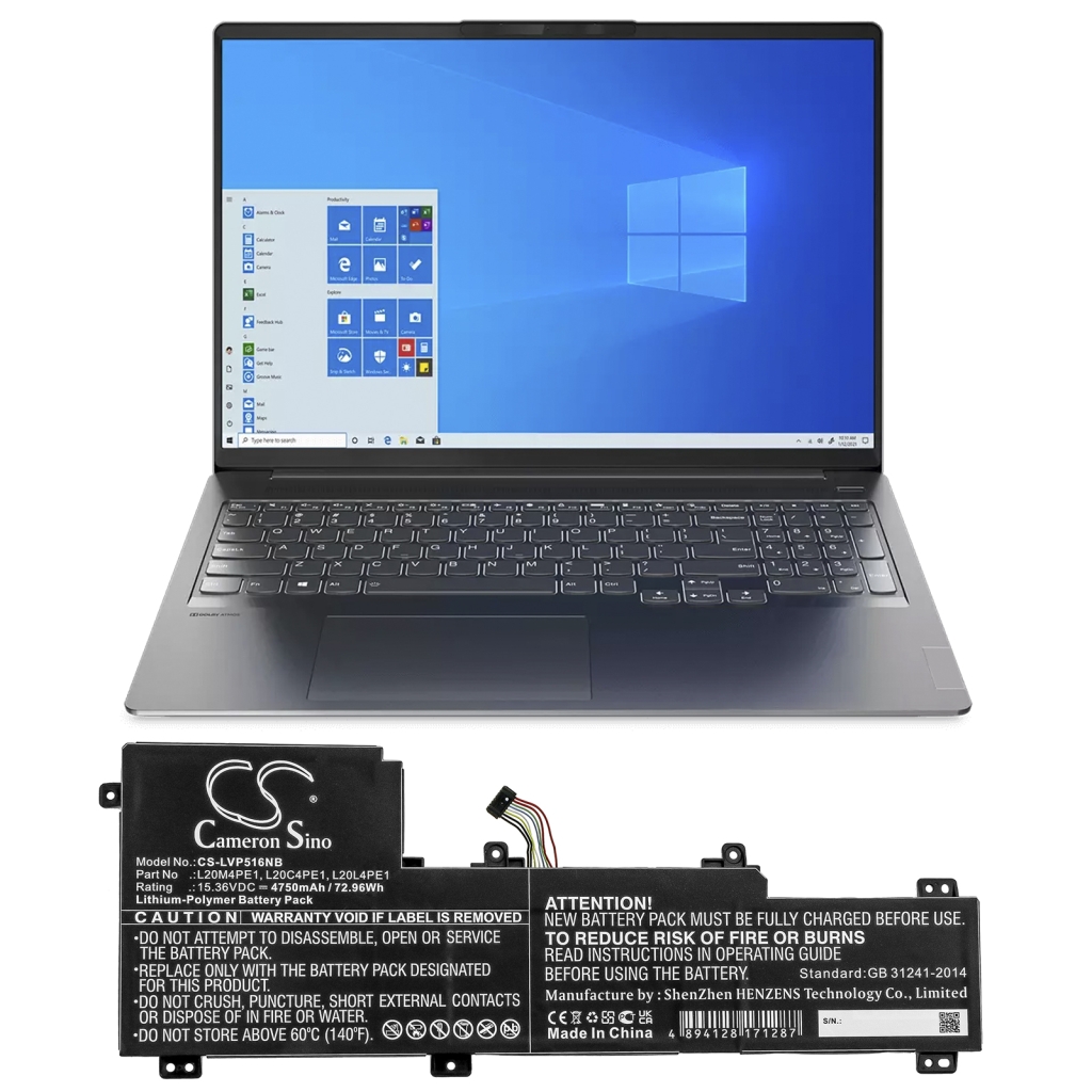 Batterier Ersätter IdeaPad Creator 5-16ACH6(82L6)