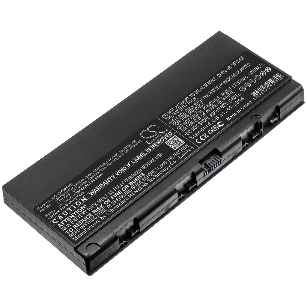 Batterier Ersätter ThinkPad P52(20M9A00SCD)