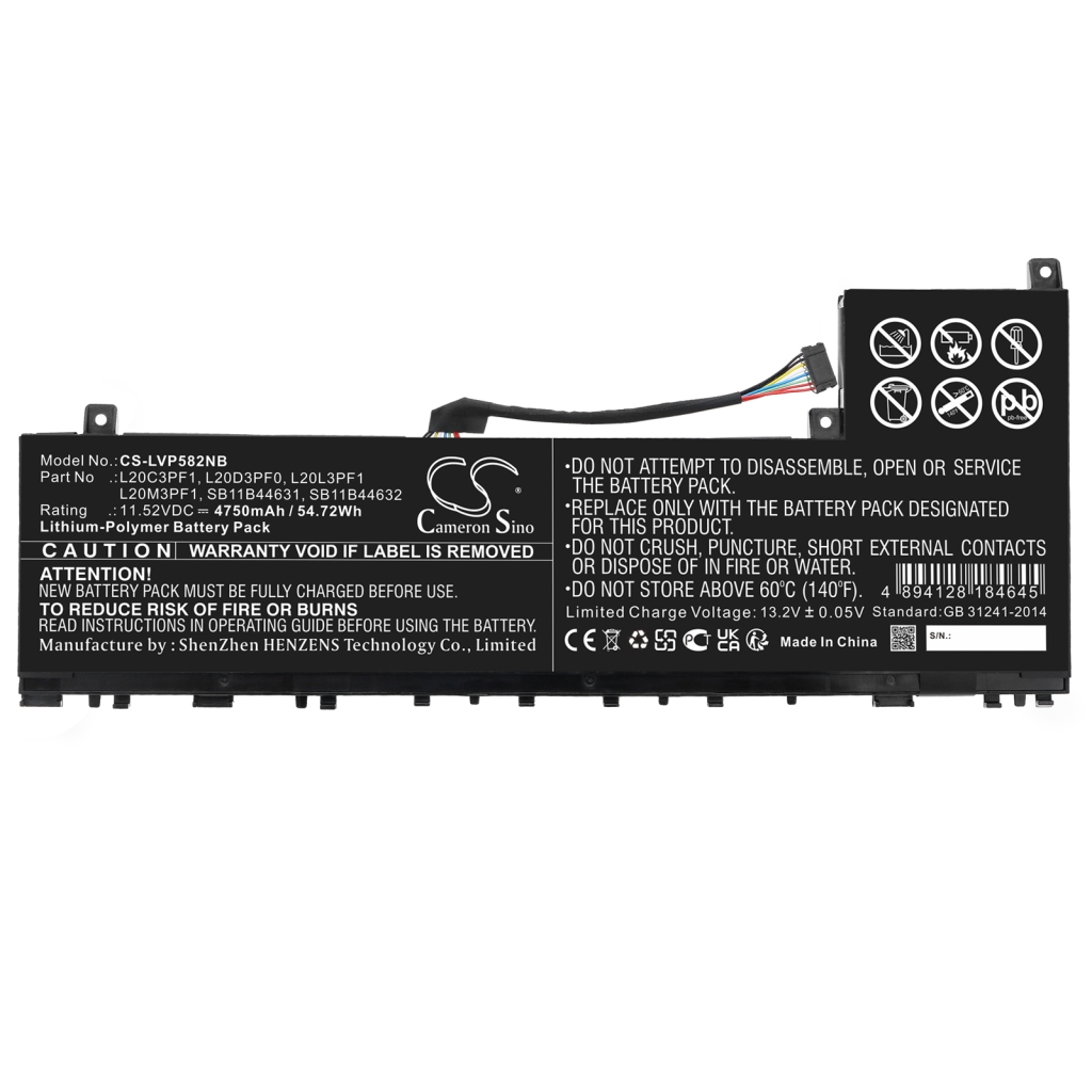 Batterier Ersätter IdeaPad 5 Pro 14ITL6-82L30047ID