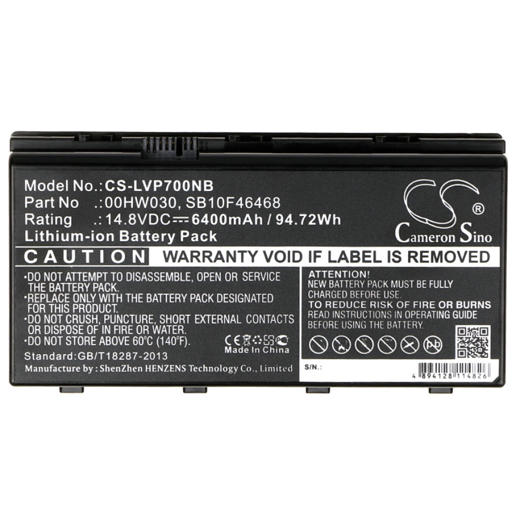 Batterier till bärbara datorer Schenker CS-LVP700NB