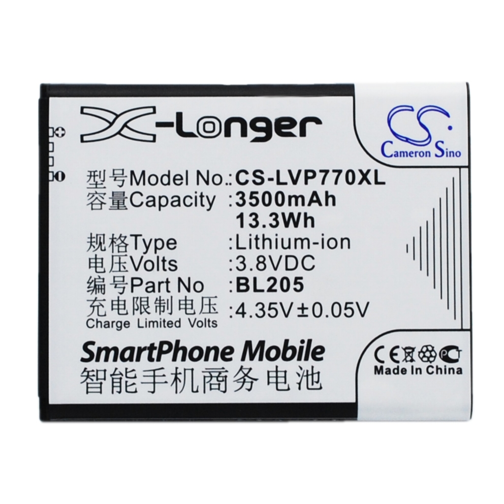 Batterier till mobiltelefoner Lenovo CS-LVP770XL