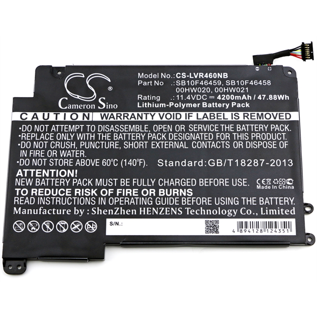 Batterier Ersätter ThinkPad Yoga 460 20FY0002US