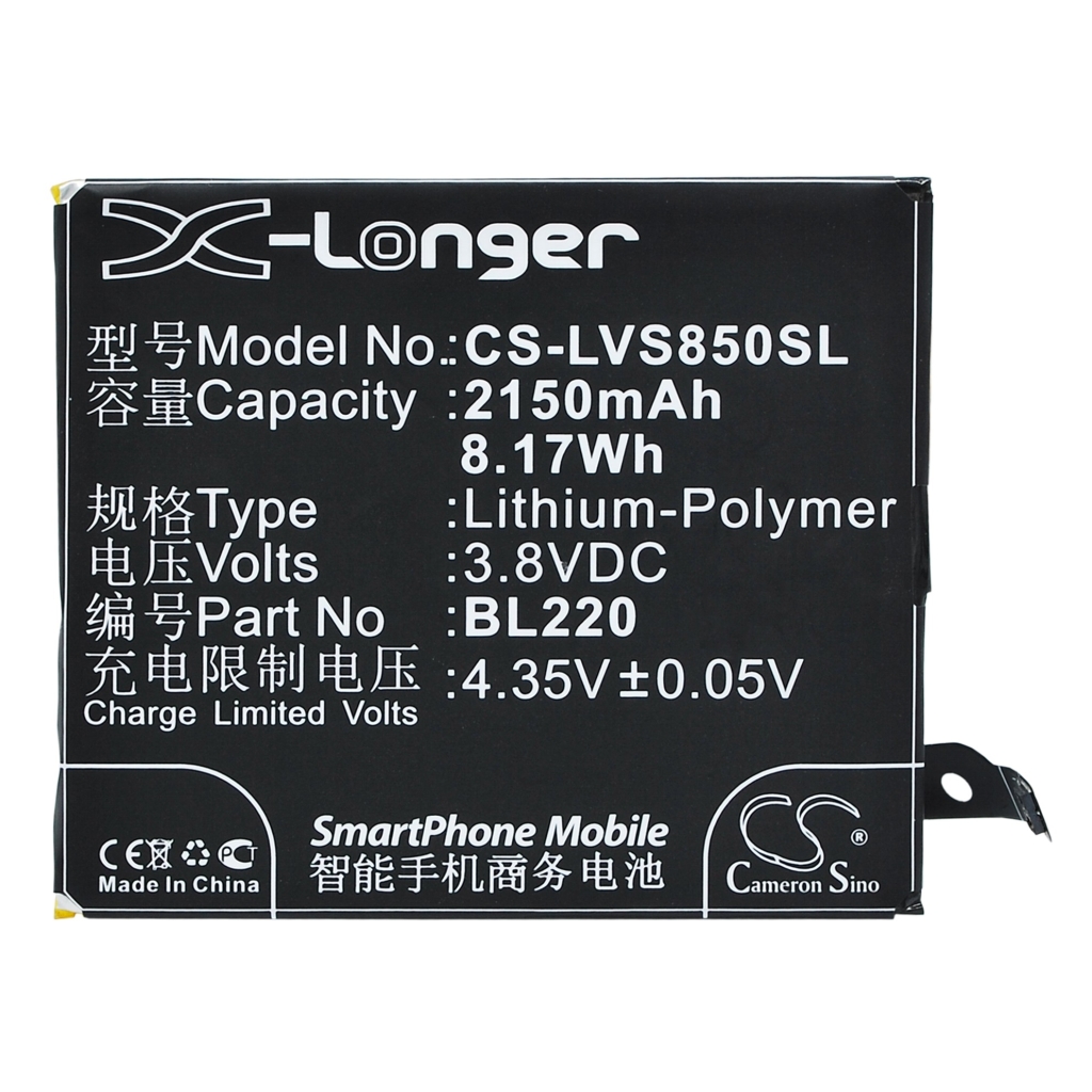 Batterier till mobiltelefoner Lenovo CS-LVS850SL