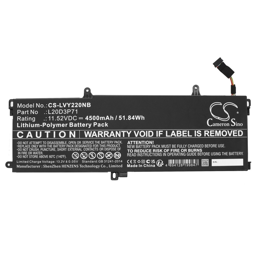 Batterier till bärbara datorer Lenovo CS-LVY220NB