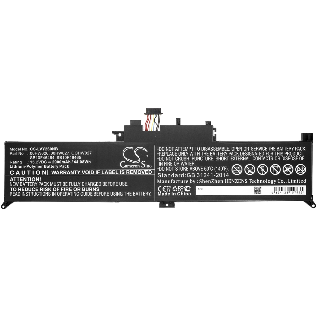 Batterier Ersätter ThinkPad Yoga 260(20FE-0011AU)