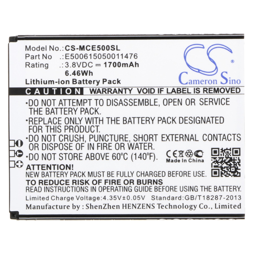 Compatible battery replacement for Mobistel E500615050011476