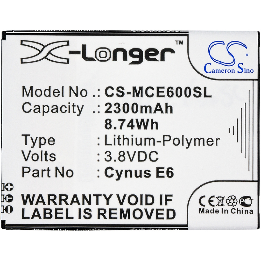 Batterier Ersätter Cynus E6