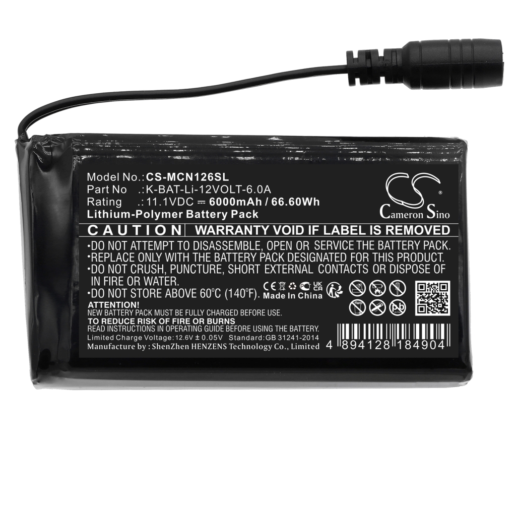 Batterier Ersätter K-BAT-Li-12VOLT-6.0A