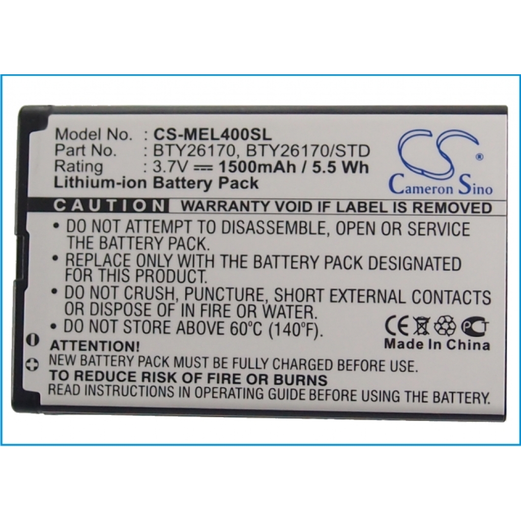 Batterier Ersätter BTY26170/STD